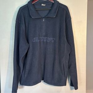 Old Navy Men's 1/4 Zip-Up Fleece Pull-Over in Dark Blue